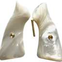 New! Grips Compatible with 5&W J Frame Square Butt, Chiefs Special, Smooth White Pearl Resin