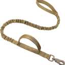 Dog Leash Adjustable Quick Release Elastic Leads Rope with 2 Handle for Medium and Small Dogs(Brown)
