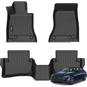 Wailtnb-Mats for Mercedes Benz C Class Sedan Only 2022-2026 C300/C43 AMG/C63 AMG S E 4-Door Floor Mat All Weather Floor Liner Car Mat for Benz C Class Custom Fit Automotive Full Set Accessories