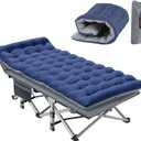 Slsy Oversized XXL Folding Camping Cot for Adults with Pad, Padded Portable Sleeping Cots, Camp Bed with Carry Bag for Outdoor Travel, Beach, Hiking