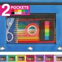 Forvencer Adorable Zipper Pencil Pouch, Cute Zippe Pouch for 3 Ring Binder, Sturdy Binder Pouch with Smooth Zippers, Perfect for Students & Back to School, Portable Pencil Bag, Azure Blue