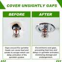 Shimeyao 12 Pcs Retrofit Recessed Fire Sprinkler Escutcheon 1/2" Ips Split 3 Piece 3/4" Adjustment Sprinkler Head Cover Plate Trim Ring for Fire Trim Ceiling (Silver)
