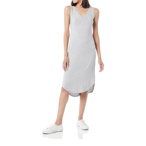 Amazon Essentials Women's Jersey Regular-Fit Sleeveless v-Neck Midi Dress (Previously Daily Ritual) S