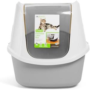 So Phresh Jumbo Enclosed Cat Litter Box Grey 23.4" L X 19.3" W X 18.5" H
