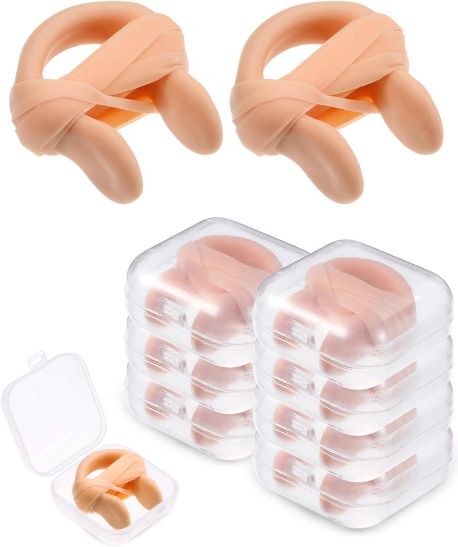 7 Pieces Swimming Nose Clip Silicone Nose Plug Protector with Elastic Rope for Kids and Adults Swimming Using