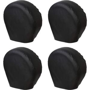 Rough Tire Covers 4 Pack, Waterproof Vinyl Wheel Protectors with Lining for RV, Trailer, Camper, Motorhome, SUV, Car, Universal Fits Tire Diameters 40-42 inches, Black