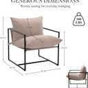 Modern Accent Chair, Upholstered Reading Sling Chair with Metal Frame and Soft Cushion,Stylish Lounge Armchair for Living Room, Bedroom or Office Seating, Oatmeal