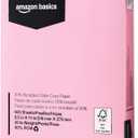 Amazon Basics 30% Recycled Color Copy Paper, 8.5" x 11", 20lb, Pastel Pink, 500 Sheets