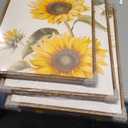 3 Piece Large Framed Floral Sunflower Wall Art for Bedroom, Farmhouse Rustic Botanical Canvas Paintings Prints, Yellow Flower Picture Artwork Wall Decor for Living Room kitchen Hallway 16x24 Inch