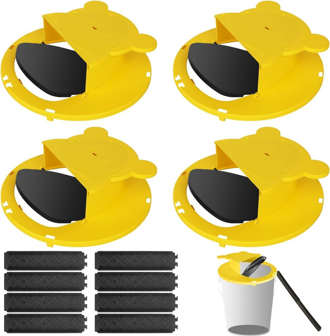 Mouse Trap Bucket - Mouse Traps Indoor for Home - Multi-Catch, Auto-Reset, Humane or Lethal Rat Trap - ABS Material - 5 Gallon Bucket Compatible-4pc