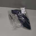 Amazon Essentials Women's Lightweight Georgette Half-Sleeve Ruffle Neck Woven Blouse (Navy)