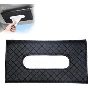 Leather Car Napkin Holder - High-End Lotion Tissues, Sun Visor Accessory (Premium, Black)