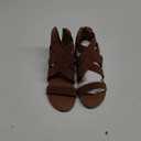 DREAM PAIRS Women's Elastic Ankle Strap Low Wedges Sandals (7, Dark Brown-elastic)