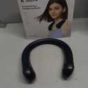 JISULIFE Portable Neck Fan, Hands Free Bladeless Fan, 5 Speeds, 4000 mAh Battery Operated Wearable Personal Fan, Twistable, Rechargeable, Gift for Women Men-Blue