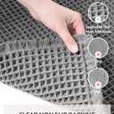 tchdio Waffle Bath Mat Rug, Super Absorbent Non Slip Bath Mats for Bathroom Mat Ultra Soft Bathmat Machine Washable Bathroom Rugs with Tassels, Bath Rugs Beside Tub, 17" x 24" (Dark Grey)