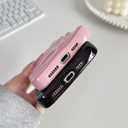 Caseative for iPhone 16 Pro Case,Solid Color Water Ripple Wave Pattern Pleated Phone Case (Pink,16 Pro)