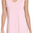 GYS Womens Bamboo-Derived Viscose Nightgowns Soft Sleeveless V Neck Nightdress Lightweight Sleep Shirt S-4XP