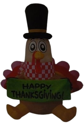 6 FT Turkey Thanksgiving Inflatable Decoration with LED Lights for Holiday Celebration Decorations on Yard, Lawn and Patio