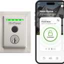Kwikset Halo Touch Fingerprint Wi-Fi Smart Lock, Keyless Entry Door Low Profile Deadbolt, Geofence Auto-Unlock, Grade AAA Certified, No Hub Easy Install, Satin Nickel, Square