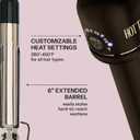 HOT Tools 24K Gold Professional 2" Extended Barrel Curling Iron with Clamp for Loose Curls - 24K Gold Technology for Long-Lasting Results & Longer Barrel for Easy Styling