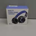 AILIHEN C8 Kids Headphones Wired, On-Ear Headphones with Microphone and Volume Control Foldable Corded Stereo 3.5mm Headset for School Teens Smartphones Chromebook Laptop Tablets Travel (Black Blue) (Medium)