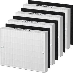 AP-1512HH Filter Compatible with Coway Airmega AP-1512HH, AP-1512HH-FP, AP-1518R, AP-1519P, and 200M Series Air Purifiers, Part # 3304899 (4 HEPA & 4 Carbon Filter)