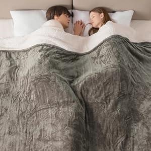 Bearhug Electric Blanket Heated Electric Blanket King Size 100"x 90" Warm Heating Blanket Dual Controllers Velvet & Sherpa, 10 Levels & 0.5-12H Auto Off, Over-Heat Protect, ETL, Machine Washable