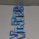 Geetery Blue Winter LED Wooden Sign Blue Snowflake Decorations Rustic Wooden Words Sign Tabletop Centerpiece Decor for Winter Christmas Table Home Office Party