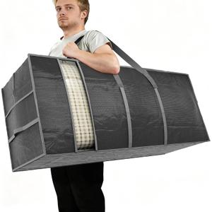 Extra Large Heavy Duty Moving Bags with Reinforced Zipper & Wide Handles, Moisture-Resistant Storage Bins Packing Cubes for Clothes, College Dorm, Travel, and Home Organization (Grey)