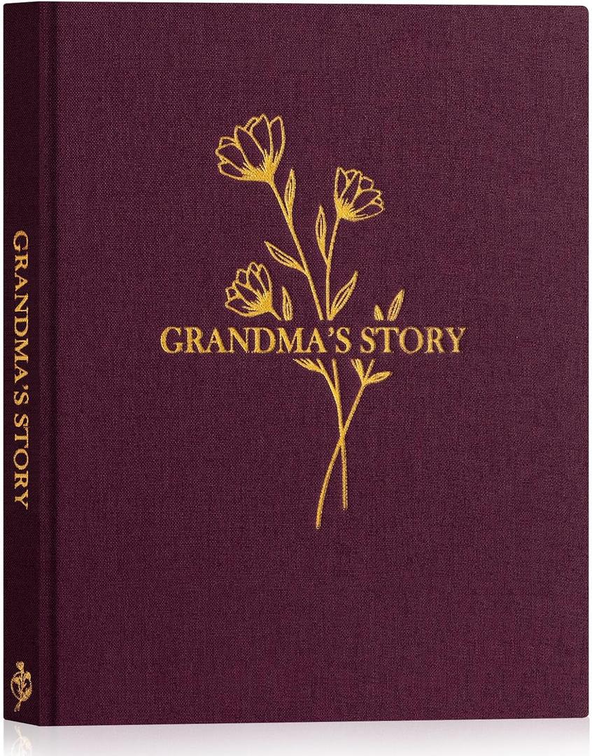 Lanpn Grandma Life Story Book Journal with 260+ Prompts, Linen Hardcover Grandmother Guided Journal Memory Keepsake Book to Fill Out, Birthday Mother's Day Christmas Gift for Grandmas, Purple