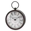 NIKKY HOME Small Retro Black Wall Clock 6 Inch, Battery Operated Vintage Metal Round Silent Analog Clock for Bathroom Kitchen Living Room Bedroom Office