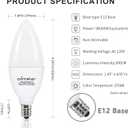 comzler LED Candelabra Bulb, Ceiling Fan Light Bulbs, E12 LED Bulb, 5 Watt 60 Watt Equivalent, Soft White 2700K LED Chandelier Light Bulbs, Candle Bulb Small Base Non-Dimmable, 6 Pack