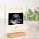Blinking Stars Acrylic Ultrasound Picture Frame- Hi Daddy Cute Pregnancy Announcement Sign, Baby Reveal Ideas For Husband, Dad To Be Gifts- Nursery Decor Baby Sonogram Photo Frame