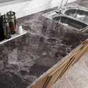 Livelynine 36 Inch Kitchen Countertop Contact Paper Waterproof Dark Marble Contact Paper for Countertops Peel and Stick Wallpaper Bathroom Counter Top Vinyl Wrap Laminate Desk Table Cover Removable