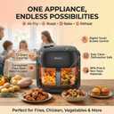 Boswell Glass Air Fryer 7.5QT, Transparent Glass Bowl, Black | Clear Glass Bowl Air Fryer, Hot Air Circulation, Digital Touch Panel, Roast Bake for Fries, Chicken More Recipes
