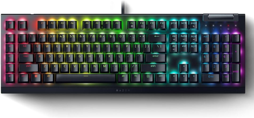 Razer BlackWidow V4 X - Mechanical Gaming Keyboard: Yellow Switches Linear & Silent - 6 Dedicated Macro Keys - Chroma RGB - Doubleshot ABS Keycaps - Media Controls - Sound Dampening & Stabilizers (Red)