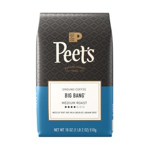 Peet's Coffee, Medium Roast Ground Coffee, 100% Arabica Coffee - Big Bang 18 Ounce Bag (EXP 03/11/27)