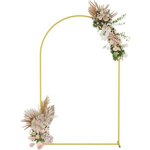 UDEAR 7.2FT Metal Arch Backdrop Stand,for Wedding Backgrounds Climbing Plants Event Decorations Outdoor Ceremonies,Gold