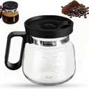 Coffee Pot Mug, 16 Oz Glass Coffee Mug - Coffee Pot Style, Portable, Mini Small Capacity Clear Cup With Handle And Spill Proof Lid, For Hot Teas, Hot Chocolate Etc.