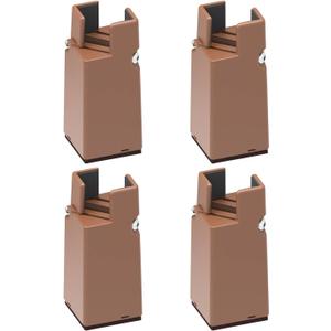 4 Pieces Bed Furnishing Diameter 0.39-1.57" with Screw Clamp Table Riser Bed Riser Desk Leg Riser Furnishing Leg for Desk, H 10cm Brown 22-42mm