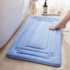 Memory Foam Bath Mat Non Slip Extra Soft Water Absorbent Bath Rug Machine Washable Thick Bath Carpet for Bathroom Floor Tub Shower 19.7 x 31.5 in, Blue (6'8" x 4'2" (Rectangular))