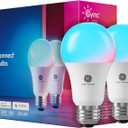 Cync GE A19 LED Smart Light Bulbs, Room Decor Aesthetic Bluetooth and WiFi Color Changing Lights, LED Indoor Light Bulb, Compatible with Alexa and Google (2 Pack)