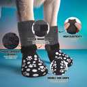 BINGPET Dog Socks to Prevent Licking Paws with Grippers for Hardwood Floors Anti Slip, Winter Warm Pet Shoes Booties, Extra-Thick Grip Dog Boots & Paw Protectors for Small Medium Large Senior Dogs, S