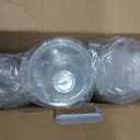Turbo Bee 100 Pack - 16 oz Round Bottom Clear Plastic Cups with Strawless Sip - Lids, Disposable To Go Coffee Cups with Sippy Lids for Iced Coffee, Cold Drinks and Beverages