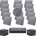 SUKAIKEQA 14PCS Patio Cushion Covers,Patio Furniture Couch Seat Slipcovers