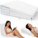 Adjustable Bed Wedge Pillow for Sleeping, Ergonomic Triangle Elevated Pillow for Acid Reflux,GERD,Snoring,Sleep Apnea,Pregnancy After Surgery Recovery, Leg/Neck/Back Pain, White