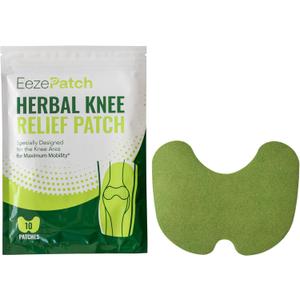 EezePatch Herbal Knee Relief Patches (10 Count)  Natural Joint Support for Knee Discomfort, Mobility & Flexibility  Herbal Extracts for Soothing Relief  Easy-to-Apply Patches