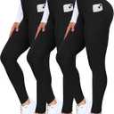 3 Pack High Waisted Leggings for Women - No See-Through Tummy Control Soft Yoga Pants for Running Workout Black/Black/Black