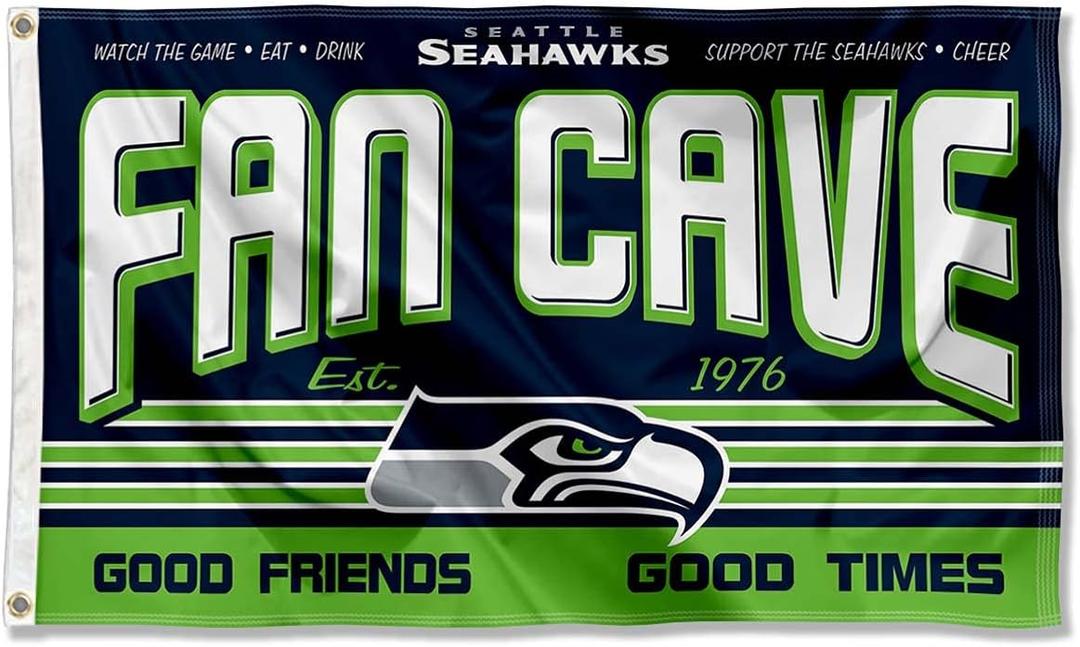 Seattle Seahawks Fan Man Cave Banner Flag
