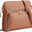 Crossbody Purses for Women Small Crossbody Bags for Women with Built in RFID Wallet (Z-brown)